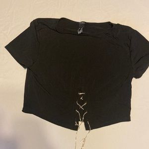 Cute crystal cropped shirt